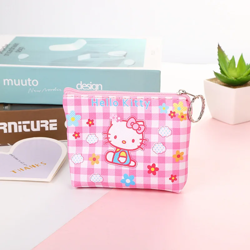 Roztomilý Sanrio Pu Peňaženky Hello Kitty Kuromi Mince Kabelku Cartoon Zvieratá Melódie Taška Keychain Skladovanie Taška Kawaii Mini Puzdro Dievča, Darček Obrázok 4