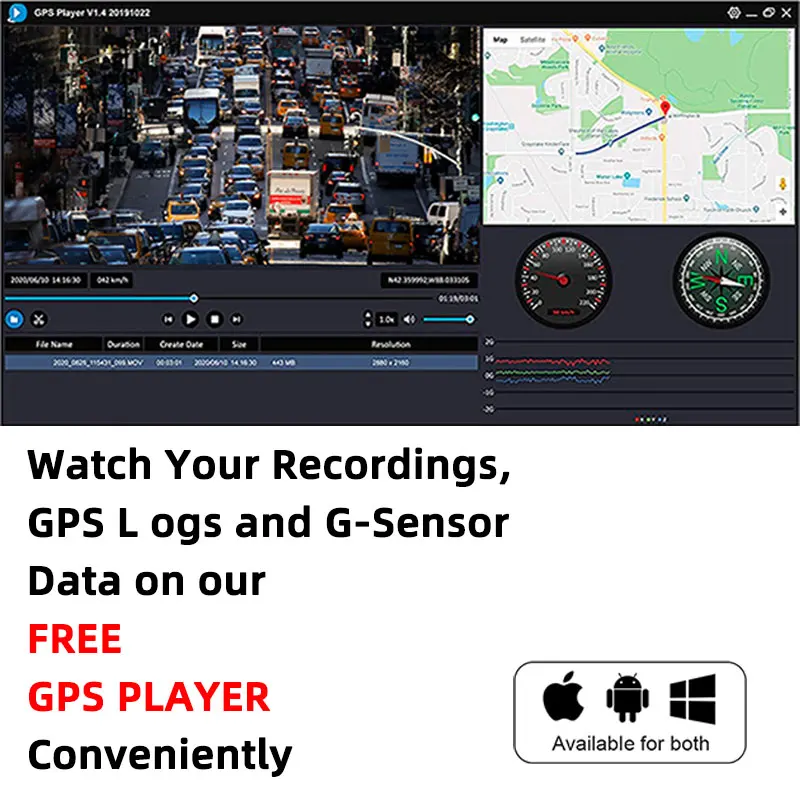 Single/Dual Nahrávanie Gravity Senzor HD IPS Displej V53 4K Parkovanie Monitorovanie Dash Fotoaparátu na Auto Nočné Videnie Vstavaný WIFI/GPS Obrázok 1