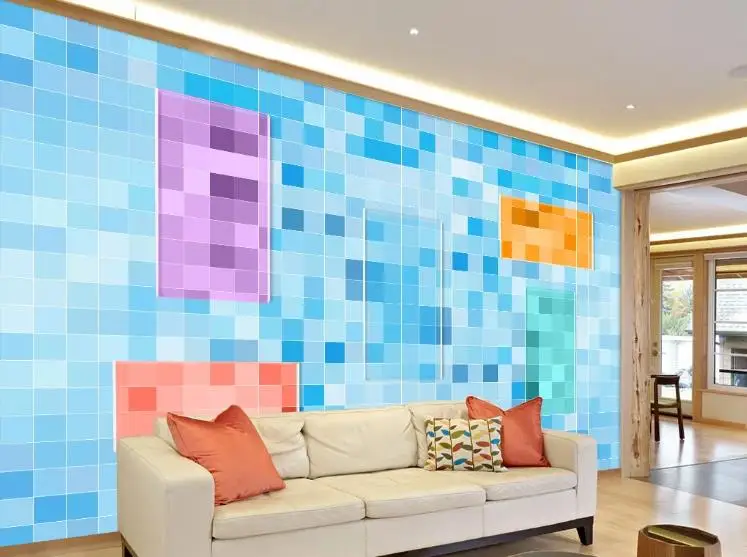 Steny papier 3d nástenná maľba vlastné obývacia izba, spálňa Nordic geometrické námestie krištáľové sklo, TV joj, steny 3D Tapety Obrázok 1