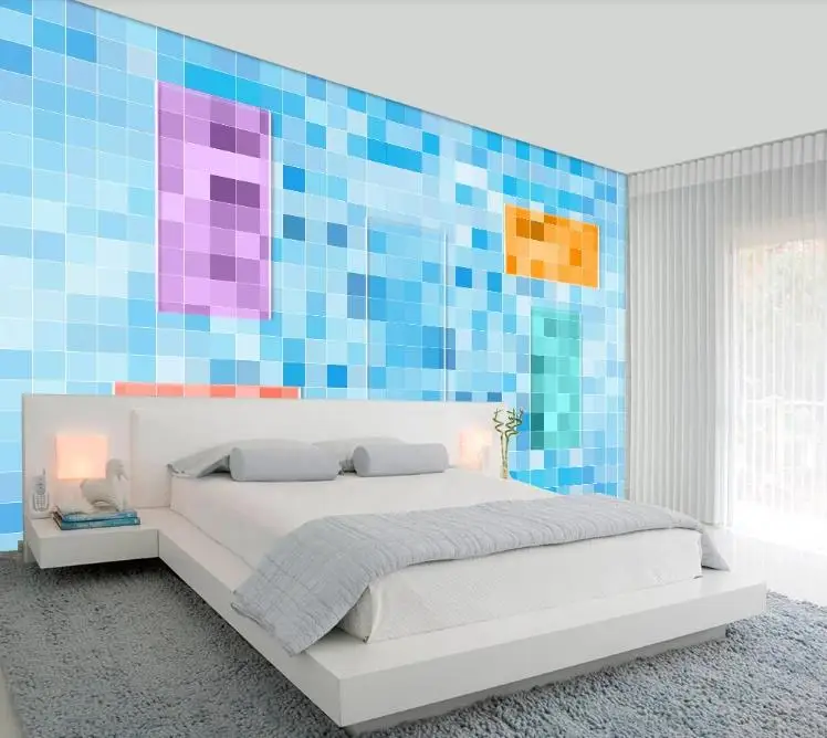 Steny papier 3d nástenná maľba vlastné obývacia izba, spálňa Nordic geometrické námestie krištáľové sklo, TV joj, steny 3D Tapety Obrázok 2