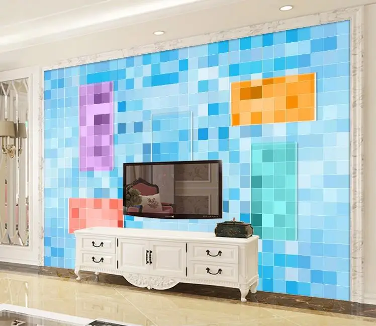 Steny papier 3d nástenná maľba vlastné obývacia izba, spálňa Nordic geometrické námestie krištáľové sklo, TV joj, steny 3D Tapety Obrázok 3