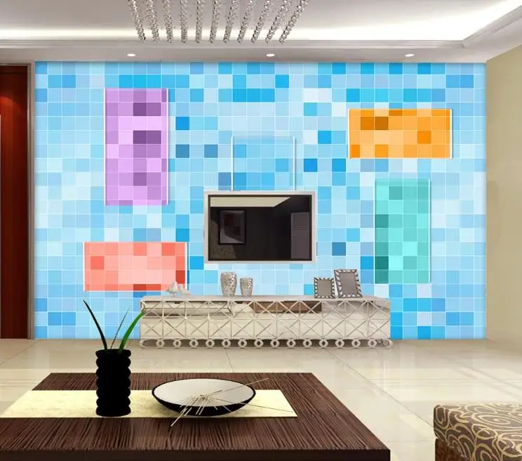Steny papier 3d nástenná maľba vlastné obývacia izba, spálňa Nordic geometrické námestie krištáľové sklo, TV joj, steny 3D Tapety Obrázok 4