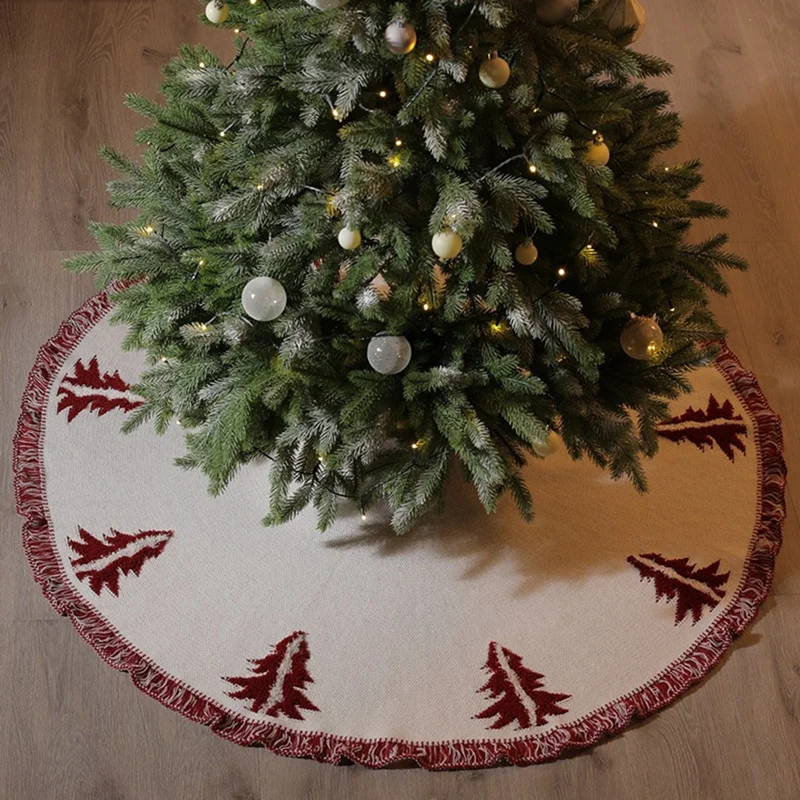 Vianočný Stromček Sukne 48 Palec S Lemovaný Okraji Zrastov Vianočný Strom Sukne Vianočné Ozdoby Pre Vnútorné Dovolenku Strany Obrázok 4