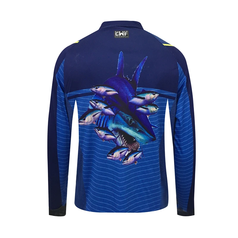 Vlastný Dizajn s Dlhým Rukávom Rýchle Suché Turnaj Sublimačná Obyčajný Rybárske tričká Jersey UV Rybárske Tričká Obrázok 5