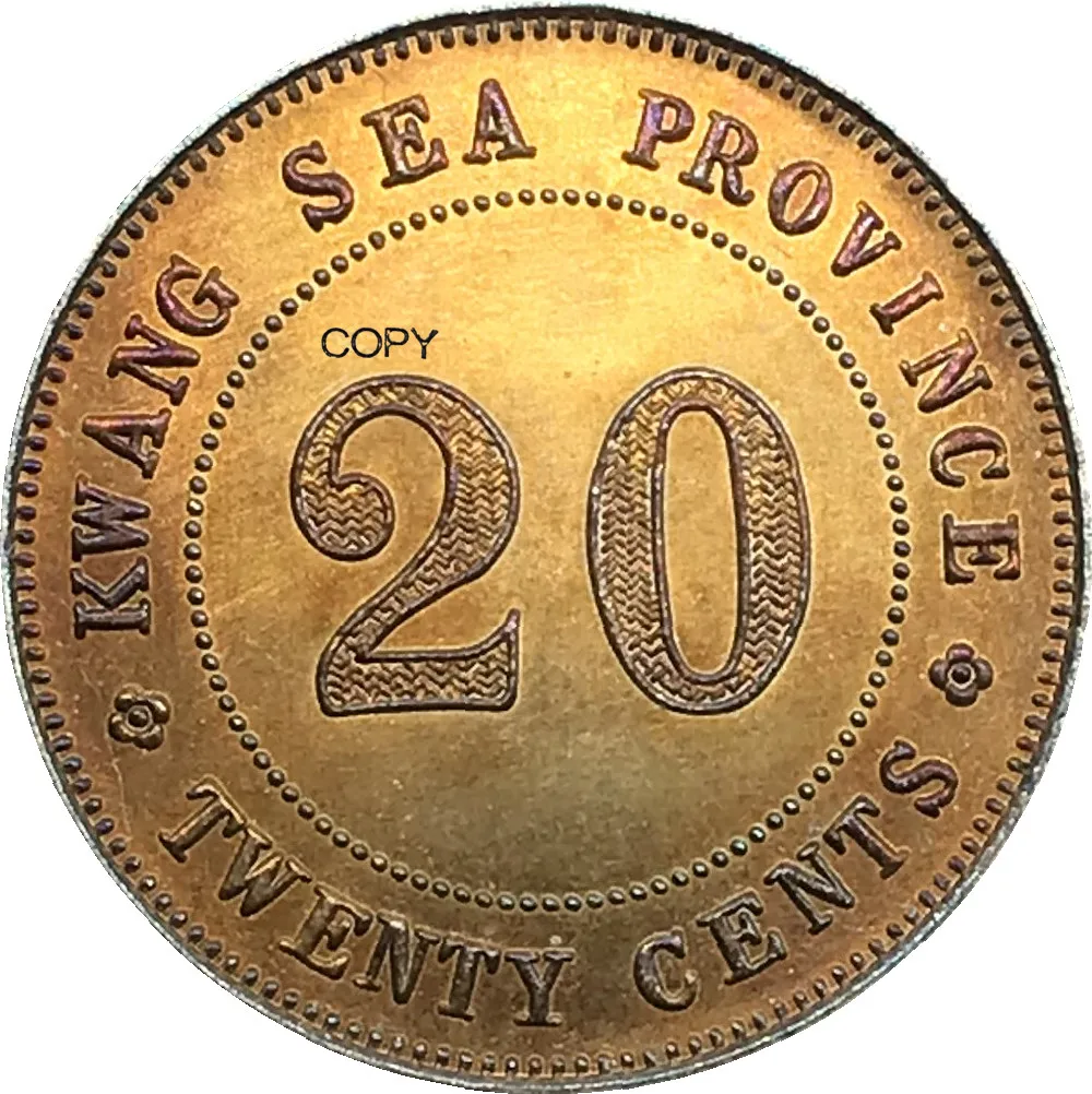 Čína Kwangsi Provincii Silver 20 Centov MORA typ 1920 Cupronickel Strieborné Pozlátené Kópiu Mince Obrázok 3